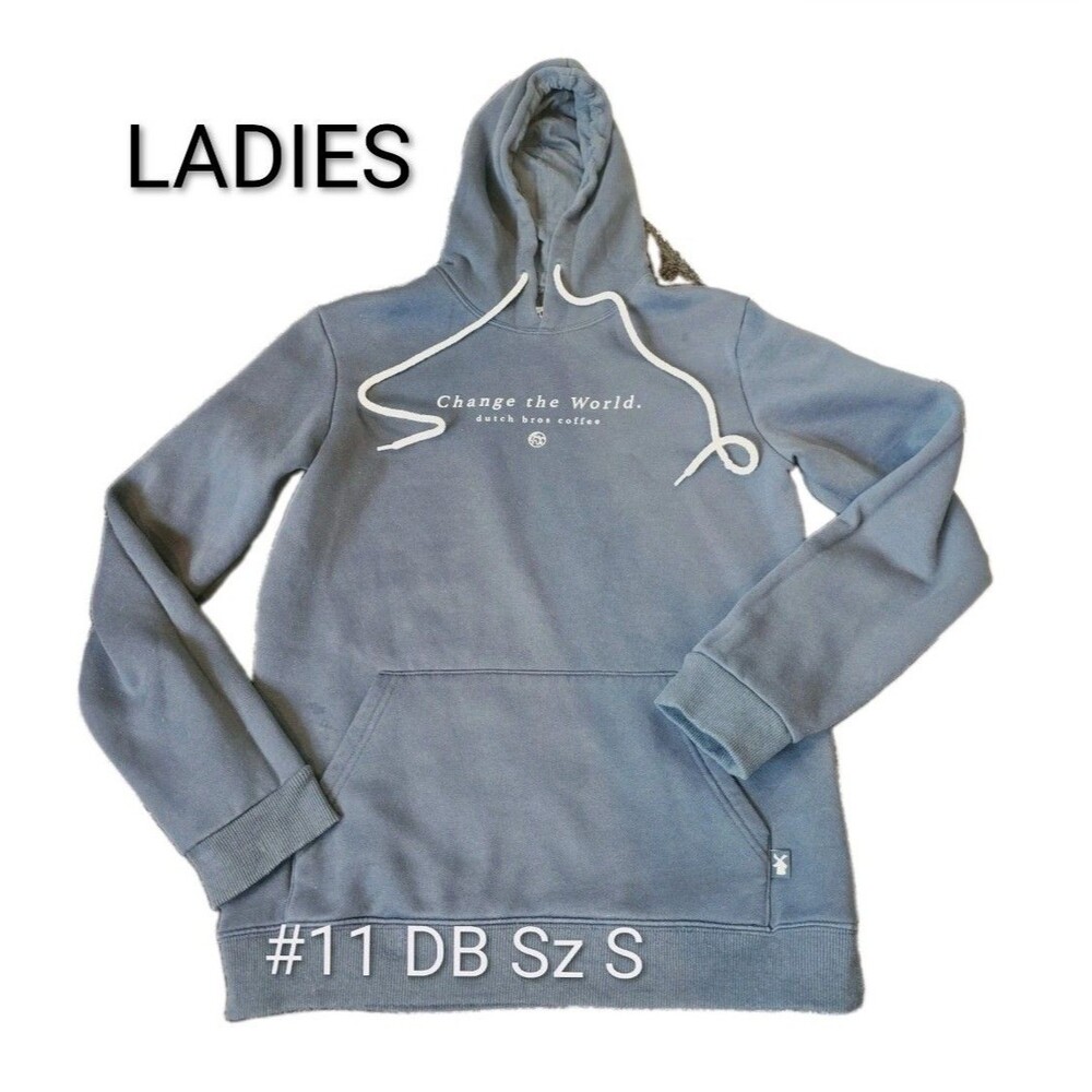#11. Dutch Brothers Coffee SM Gray "Change The World" Logo Hoodie Sweatshirt